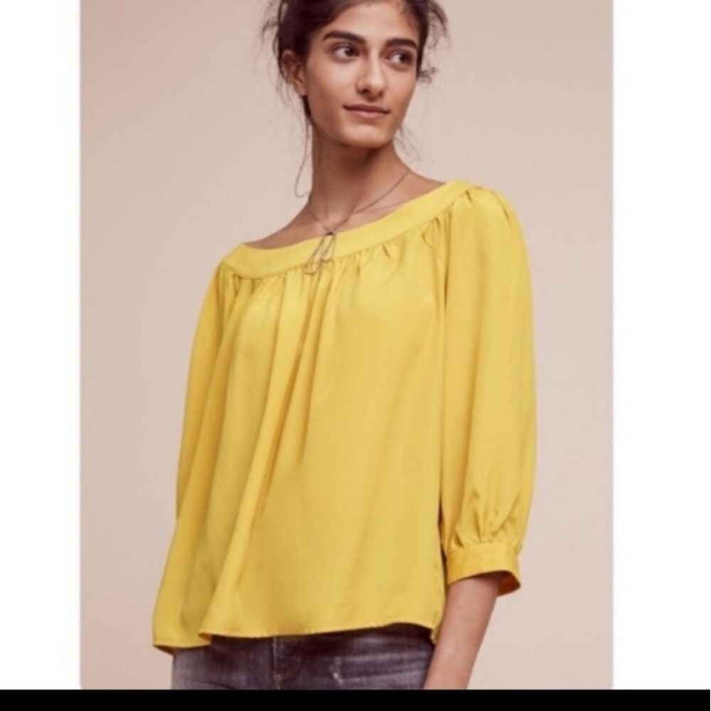 Anthropologie Maeve Yellow Yanna Top